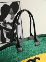 Chanel Coco Beach Colorblock Raffia Tote 58cm - Image 5