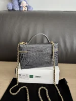 Chanel Crocodile-Embossed Vanity Case with Chain - Image 5