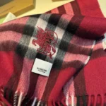 Burberry Check Fringed Scarf 30x180cm - Image 5