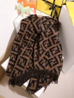 Fendi FF Diagonal Hooded Poncho 140x140cm - Image 3