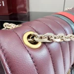 Gucci Primavera GG Marmont Web Quilted Chain Shoulder Bag 26cm - Image 5