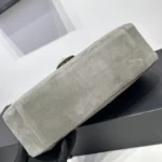 Chanel MaxiC Suede Grey Handbag - Image 5