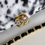 Chanel Leopard Print Wool Evening Bag 26cm - Image 5