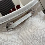 Gucci Generation White GG Canvas Bucket Bag 21cm - Image 5