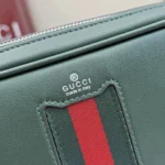 Gucci Generation Web Stripe Leather Crossbody Camera Bag Dark Green 24cm - Image 5