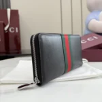 Gucci 2026 Web Stripe Leather Zip Around Wallet Black - Image 5