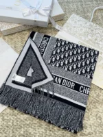 Dior CD Logo Jacquard Large Scarf Shawl Blanket 140*140cm - Image 5