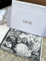 Dior CD Logo Jacquard Large Square Scarf Shawl Blanket 140*140cm - Image 5