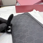 Gucci Jackie 1961 GG Canvas Zip Pouch Black 23cm - Image 5