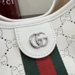 Gucci Giglio Large Perforated GG Leather Tote Bag with Pouch - Image 5