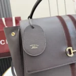 Gucci Paparazzo Horsebit Web Leather Top Handle Bag 36.5cm - Image 5