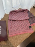 Gucci 100% Wool Double-Sided Jacquard Scarf Shawl 50*180cm - Image 5