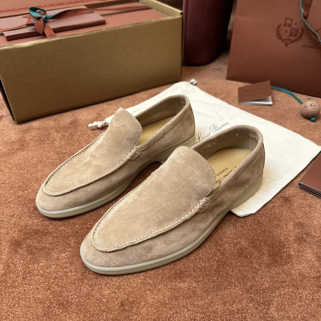 5-766 Loro Piana Summer Walk Men's Suede Moccasin FAE8124 DOIW - Image 1
