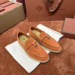 Loro Piana Summer Charms Walk Women's Suede Moccasin FAE5444 HOR4 - Image 4