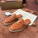 Loro Piana Charms Walk Babouche Women's Suede Mule FAL5900 HOR4