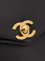 Chanel Handle Flap Briefcase Black Gold - Image 6