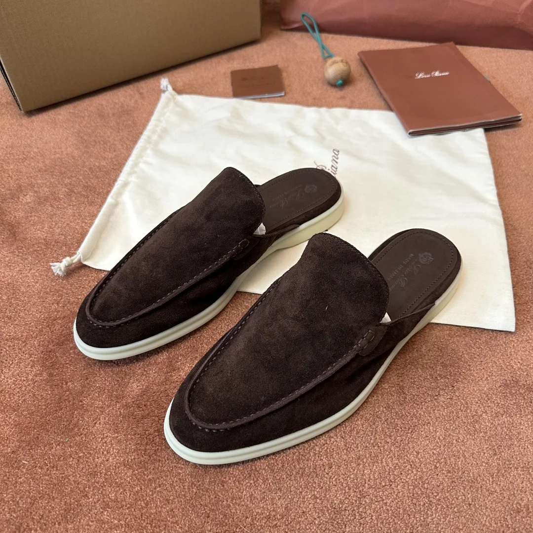 6-1140 Loro Piana Babouche Walk Men's Suede Mule FAM3488 H026 - Image 1