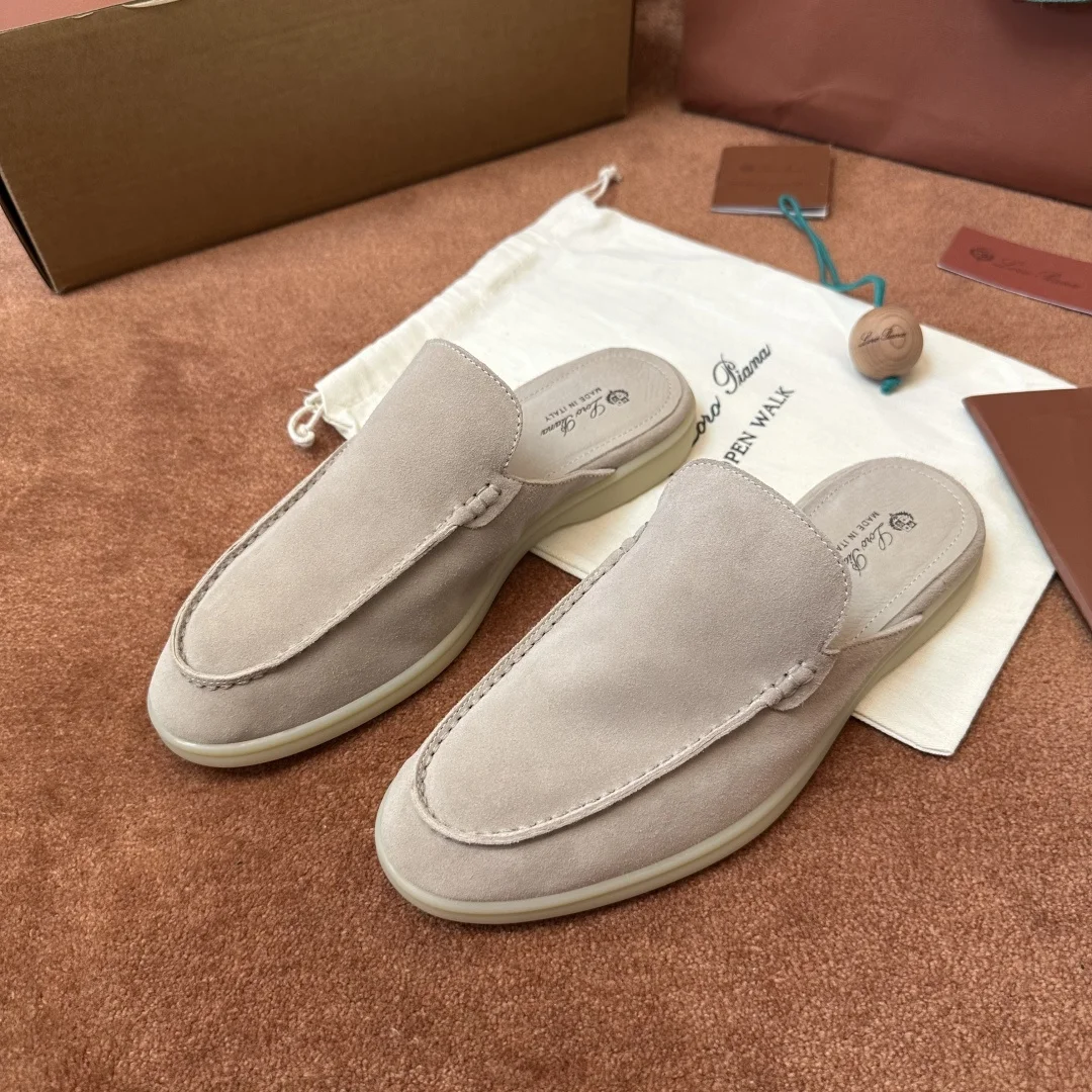 6-1168 Loro Piana Babouche Walk Men's Suede Mule FAM3488 D840 - Image 1
