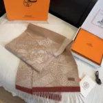 Hermès Chain Jacquard Reversible Lambswool Scarf - Image 6