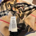 Burberry Equestrian Knight Check Silk Wool Shawl - Image 5