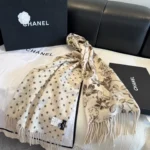Chanel Camellia Print Wool Scarf - Image 6