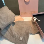 Miu Miu Ribbed Knit Cashmere Scarf - Image 5