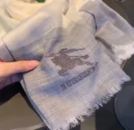 Burberry Equestrian Knight Metallic Cashmere Stole - Image 5