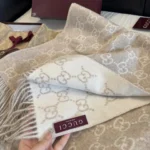 Gucci GG Jacquard Reversible Cashmere Scarf - Image 5