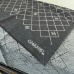 Chanel CC Diamond Jacquard Reversible Wool Stole - Image 6