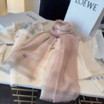 Loewe Anagram Check Cashmere Silk Stole - Image 7