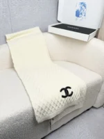 Chanel CC Quilted Knit Scarf - Image 6