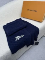 Louis Vuitton LV Logo Ribbed Knit Wool Scarf - Image 6