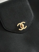 Chanel Supermodel Tote Bag Black Calfskin Gold Double C Logo - Image 6
