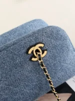 Chanel 26A Denim Chain Bowling Bag 32cm - Image 6