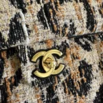 Chanel 26A Leopard Tweed Maxi Flap Bag 38cm - Image 6