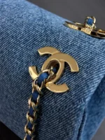 Chanel 26A Denim Classic Flap Bag 22cm - Image 6