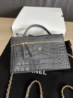 Chanel Crocodile-Embossed Vanity Case with Chain - Image 6