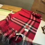 Burberry Check Fringed Scarf 30x180cm - Image 6