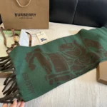 Burberry Equestrian Knight Jacquard Double-Sided Cashmere Scarf 35x190cm - Image 6
