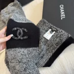 Chanel CC Embroidered Knit Cashmere Scarf 35x180cm - Image 6