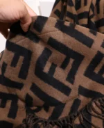 Fendi FF Diagonal Hooded Poncho 140x140cm - Image 4