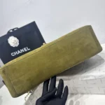 Chanel Maxi Suede Handbag in Army Green - Image 6