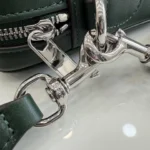 Gucci Generation Web Stripe Leather Crossbody Camera Bag Dark Green 24cm - Image 6
