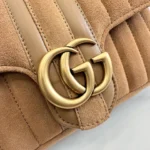Gucci GG Marmont Vertical Quilted Suede Chain Bag 20.5cm - Image 6