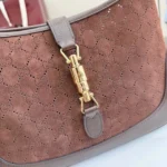 Gucci Jackie 1961 Perforated GG Suede Shoulder Bag 31.5cm - Image 6