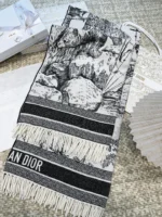 Dior CD Logo Jacquard Large Square Scarf Shawl Blanket 140*140cm - Image 6