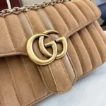 Gucci GG Marmont Vertical Quilted Suede Shoulder Bag 26cm - Image 6