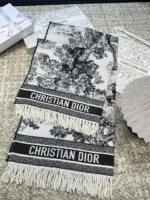 Dior CD Logo Jacquard Large Scarf Shawl Blanket 140*140cm - Image 6