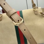 Gucci Paparazzo Horsebit Web Suede Top Handle Bag 37cm - Image 6