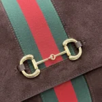 Gucci Paparazzo Horsebit Web Suede Top Handle Bag 30cm - Image 6